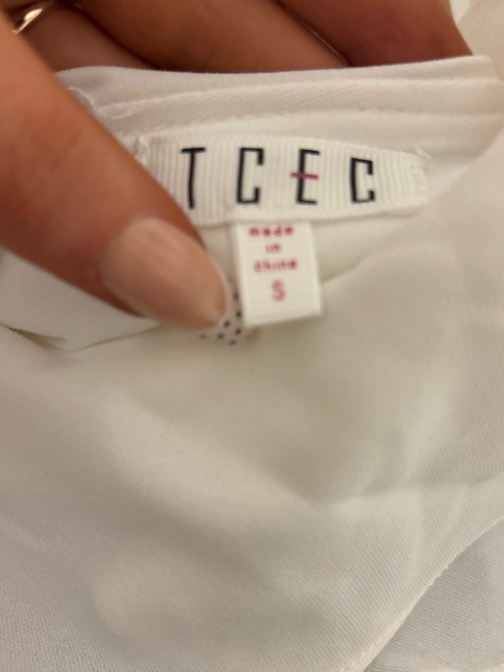 TCEC White Ruffle-Neck Mini Dress - Picture 3 of 4